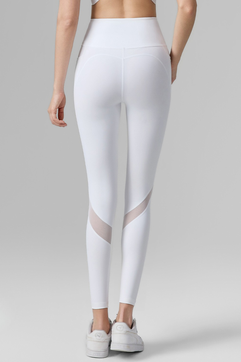 Women's Mesh-Panel High-Waisted Leggings with Side Pockets
