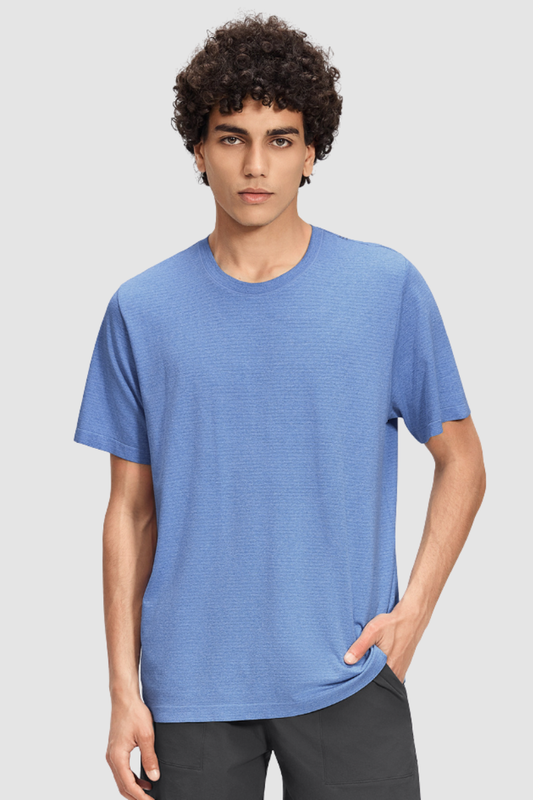 Men's Summer Seamless Round-Neck Solid Sports Tee