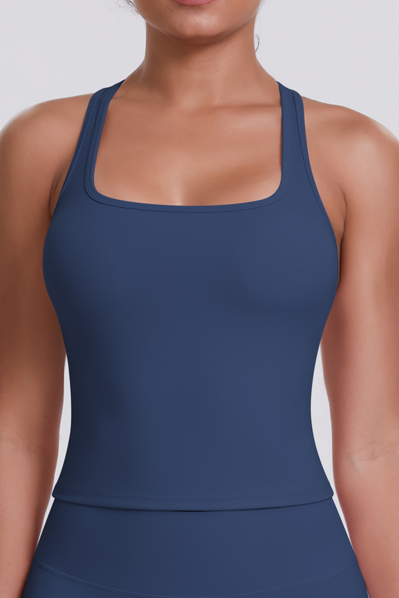 Women's Brushed Solid Racerback Sports Yoga Tank Top