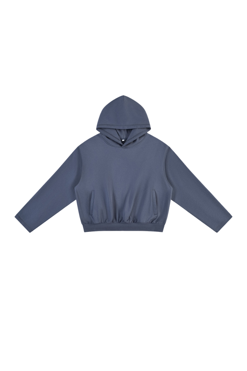 Women's Fall Cropped Kangaroo Pocket Drop-Shoulder Hoodie