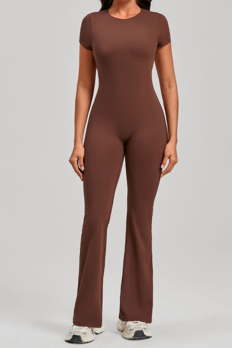 Women's Athletic Backless Pleated Buttock Lift Yoga Jumpsuit