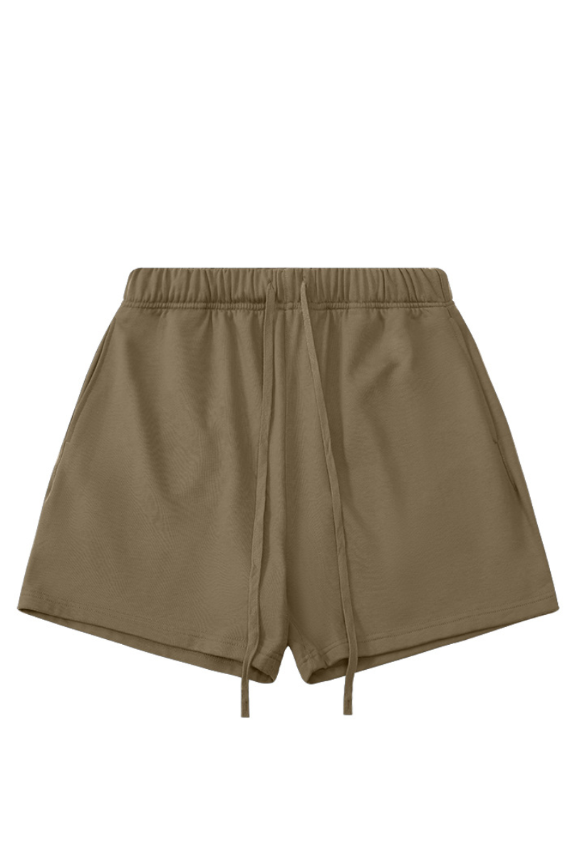 Men's 100% Cotton Solid Drawstring Loose Sports Shorts