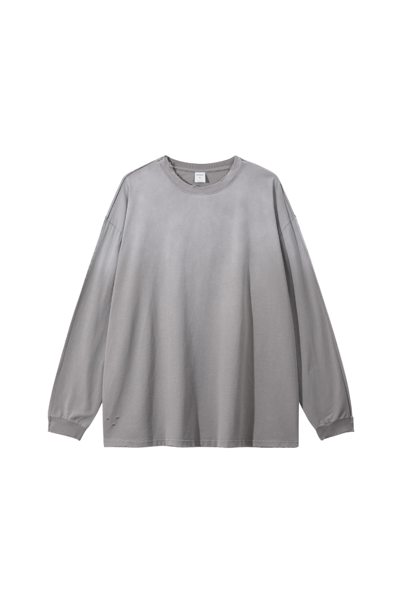 Unisex Fall 100%Cotton Vintage Washed Drop Shoulder Pullover
