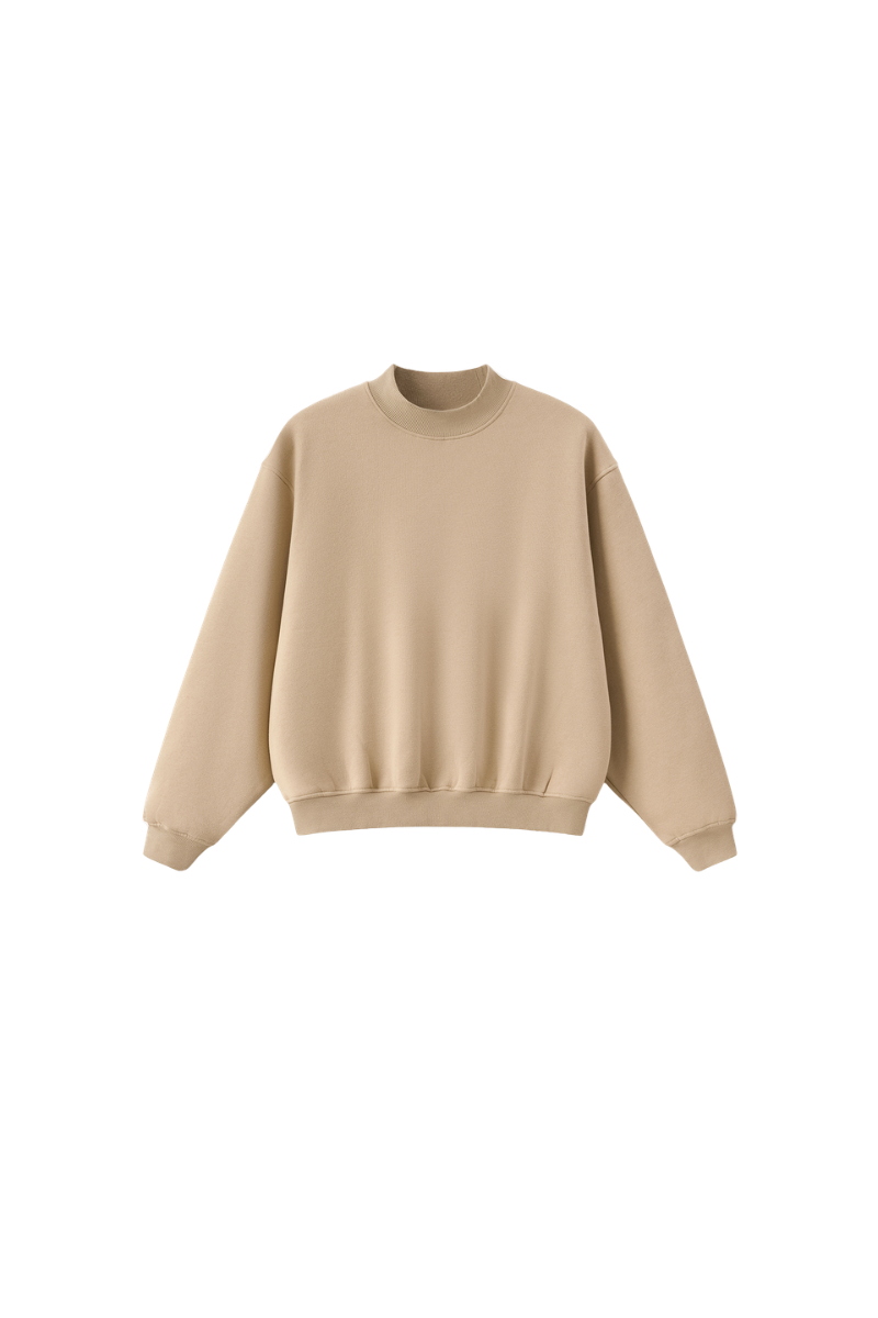 Women's Fall Streetwear Boxy Mockneck Sweatshirt
