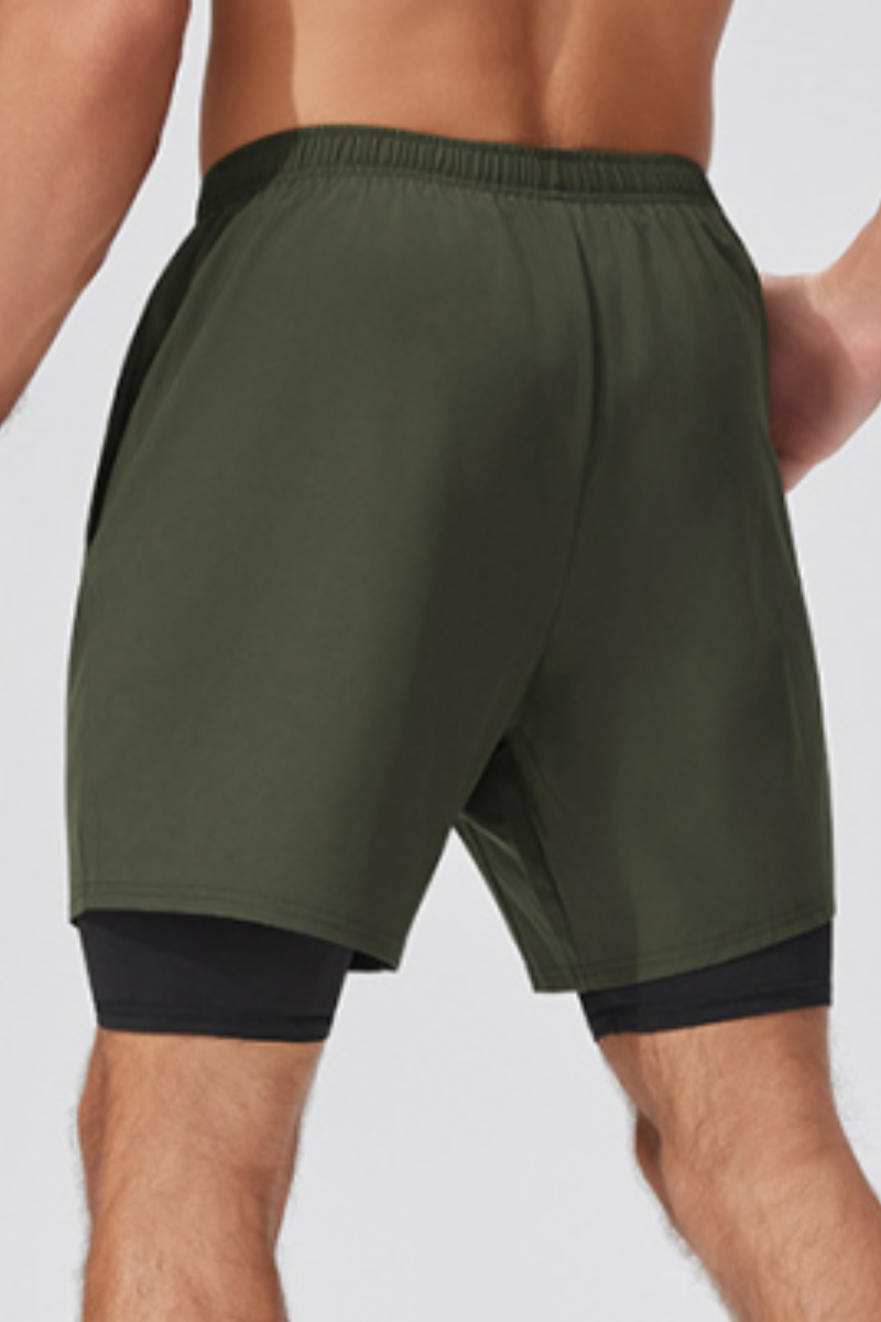 Men's 2-in-1 Double Layer Outdoor Running Athletic Shorts