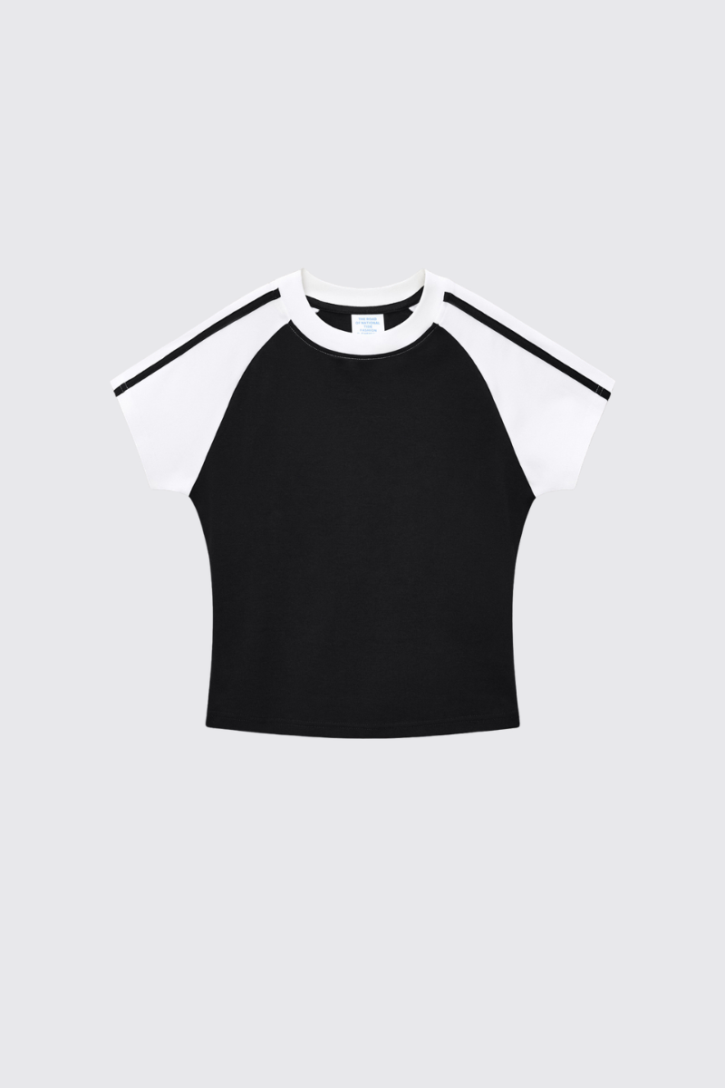 Women's 260g Color Block Stripe High Waist Cooling T-Shirt