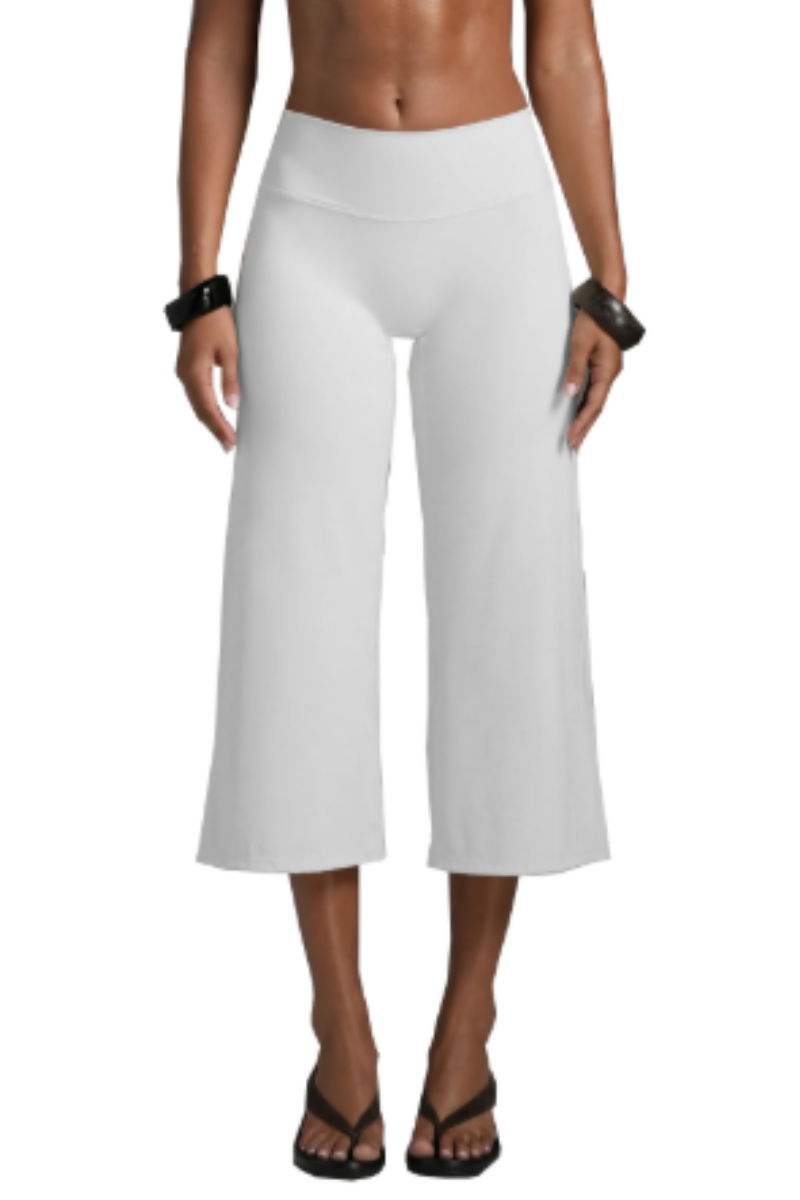 Women's Athletic 7/8 Wide-Leg Yoga Cropped Pants