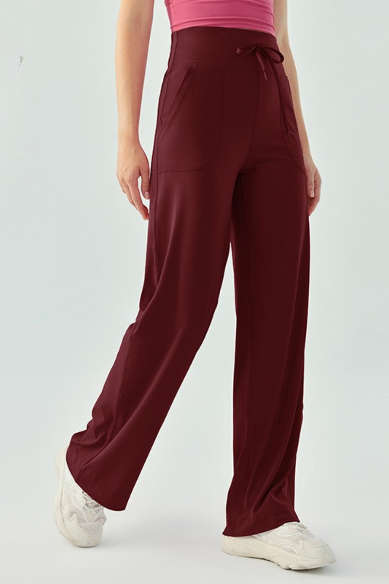 Women Naked-Feeling High-Waisted Drawstring Athletic Pants