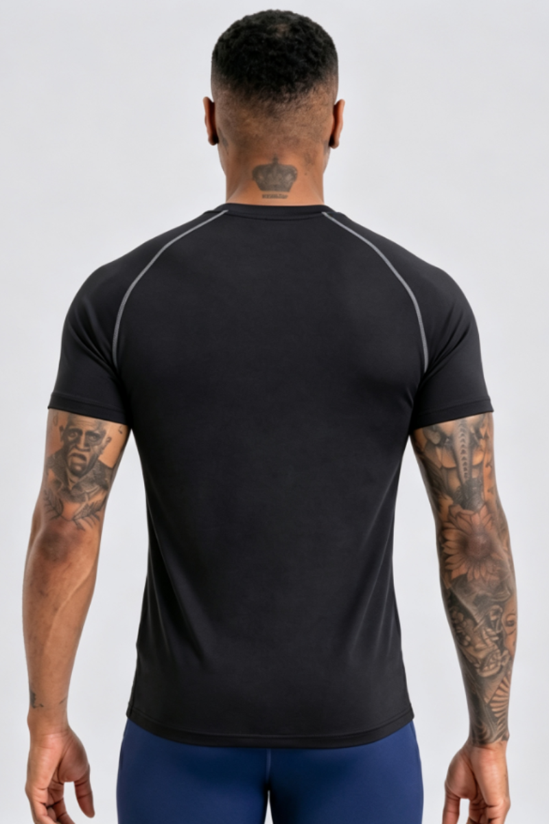 Men's Contrast Breathable Quick Dry Athletic Running T-Shirt