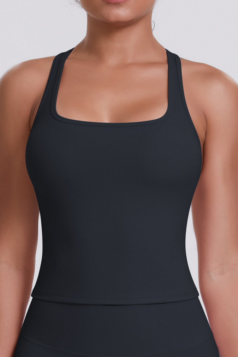 Women's Brushed Solid Racerback Sports Yoga Tank Top