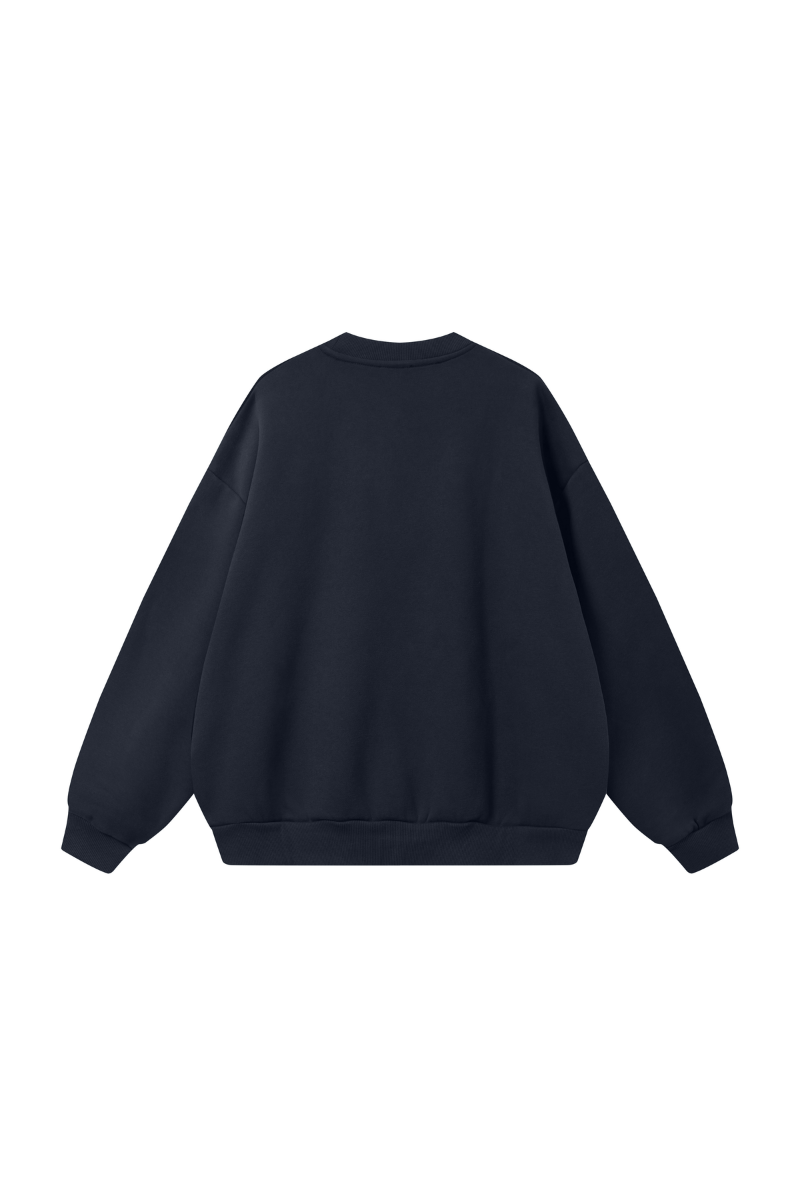 Men's Fall Heavyweight Fleece Cropped Crew Neck Sweatshirt
