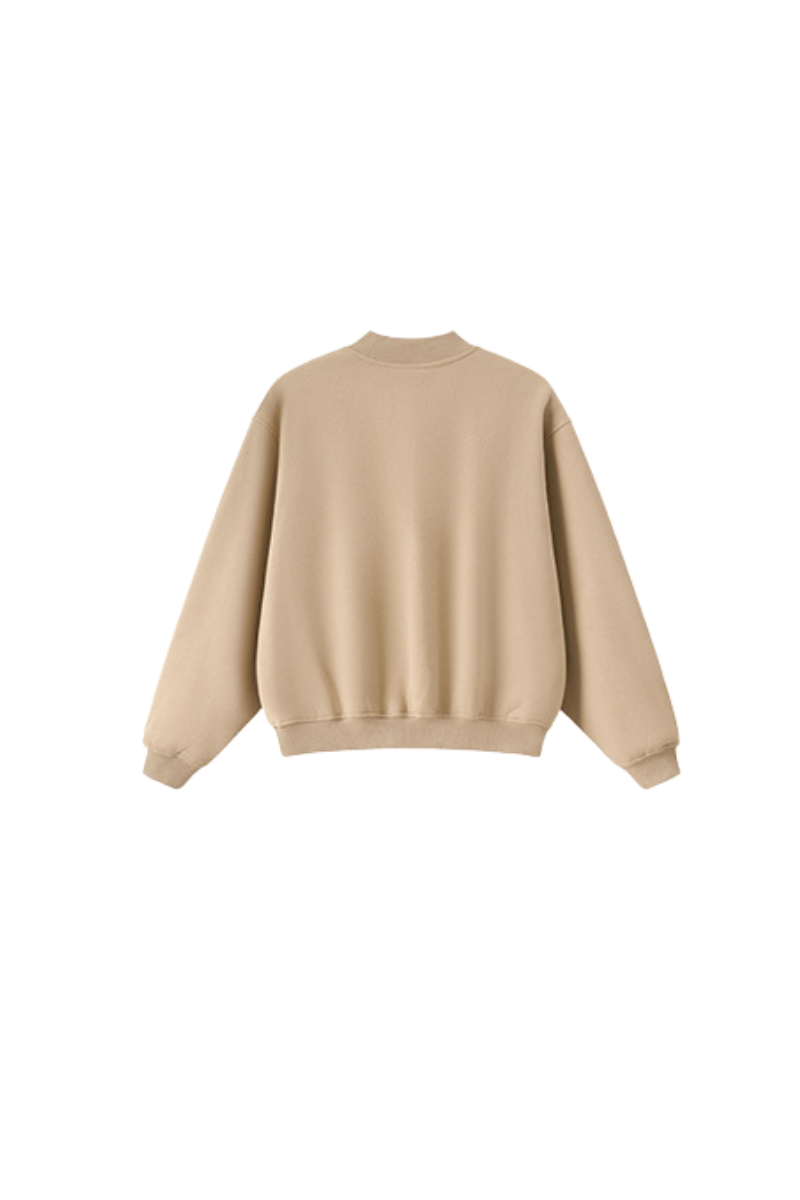 Women's Fall Streetwear Boxy Mockneck Sweatshirt