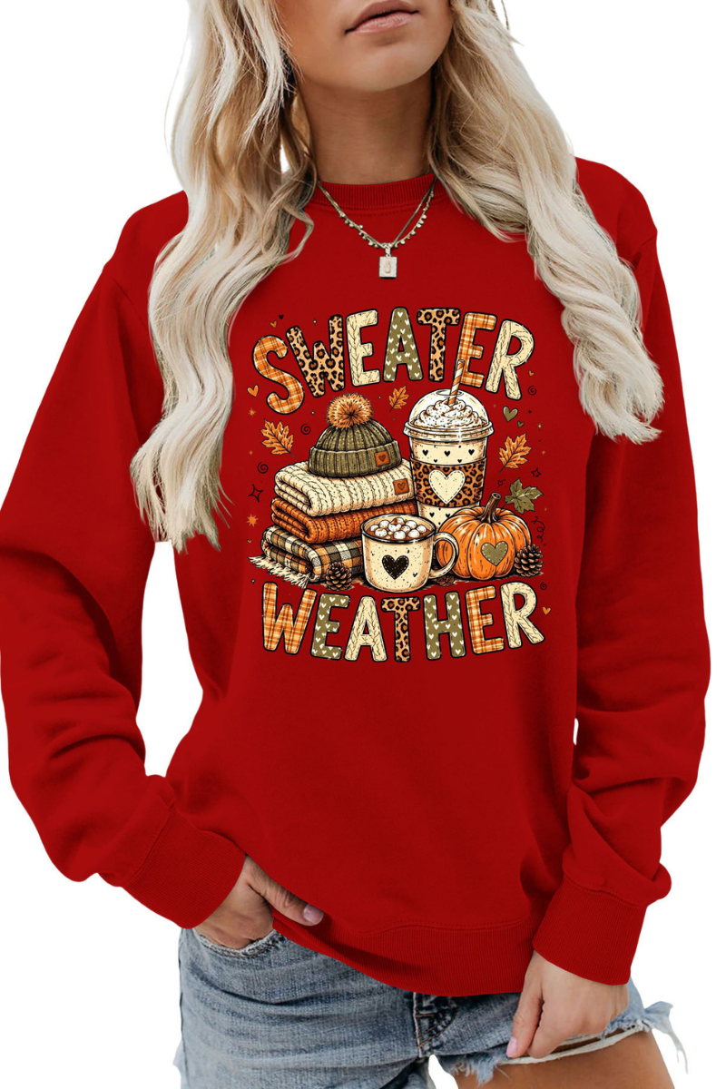 Women's Fall Christmas Cute Pumpkin Letter Print Pullover