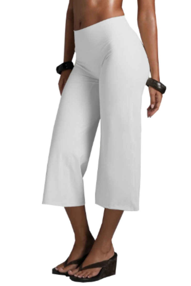 Women's Athletic 7/8 Wide-Leg Yoga Cropped Pants