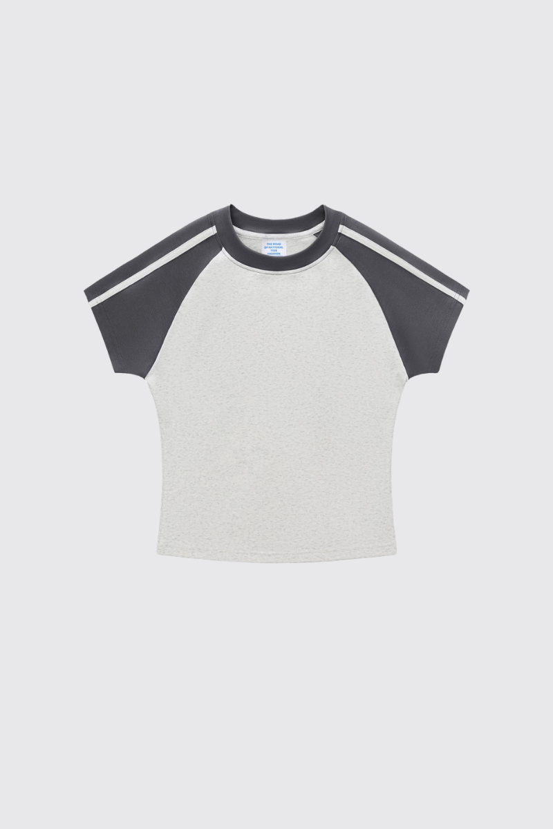 Women's 260g Color Block Stripe High Waist Cooling T-Shirt