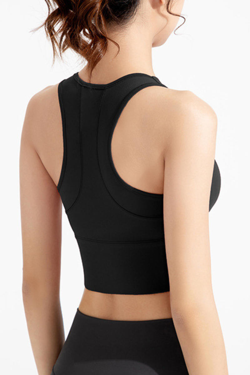 Women's Front Zipper High Impact Naked Feel Sports Bra