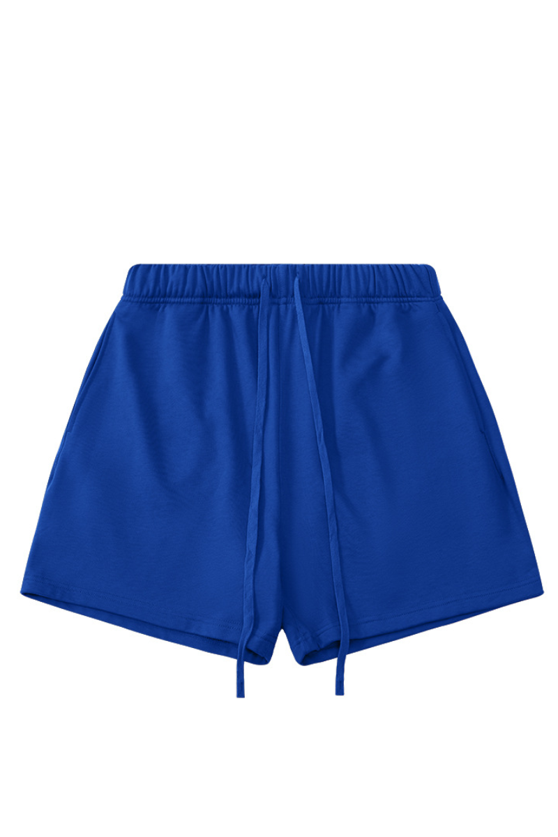 Men's 100% Cotton Solid Drawstring Loose Sports Shorts