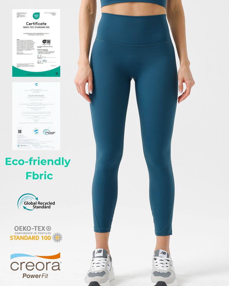 Women Eco-Friendly Nylon Original Yarn Nude High Waist Stretch Sports Fitness Yoga Leggings