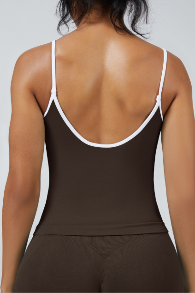 Women's Color Trim Seamless Longline Sports Cami Tank Top