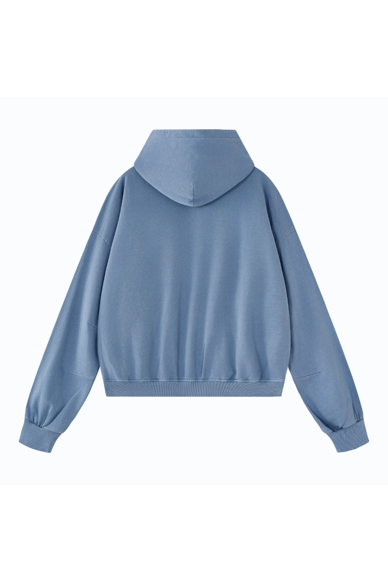 Men's Fall 100% Cotton 360G Boxy Cropped Two‑Way Zip Jacket