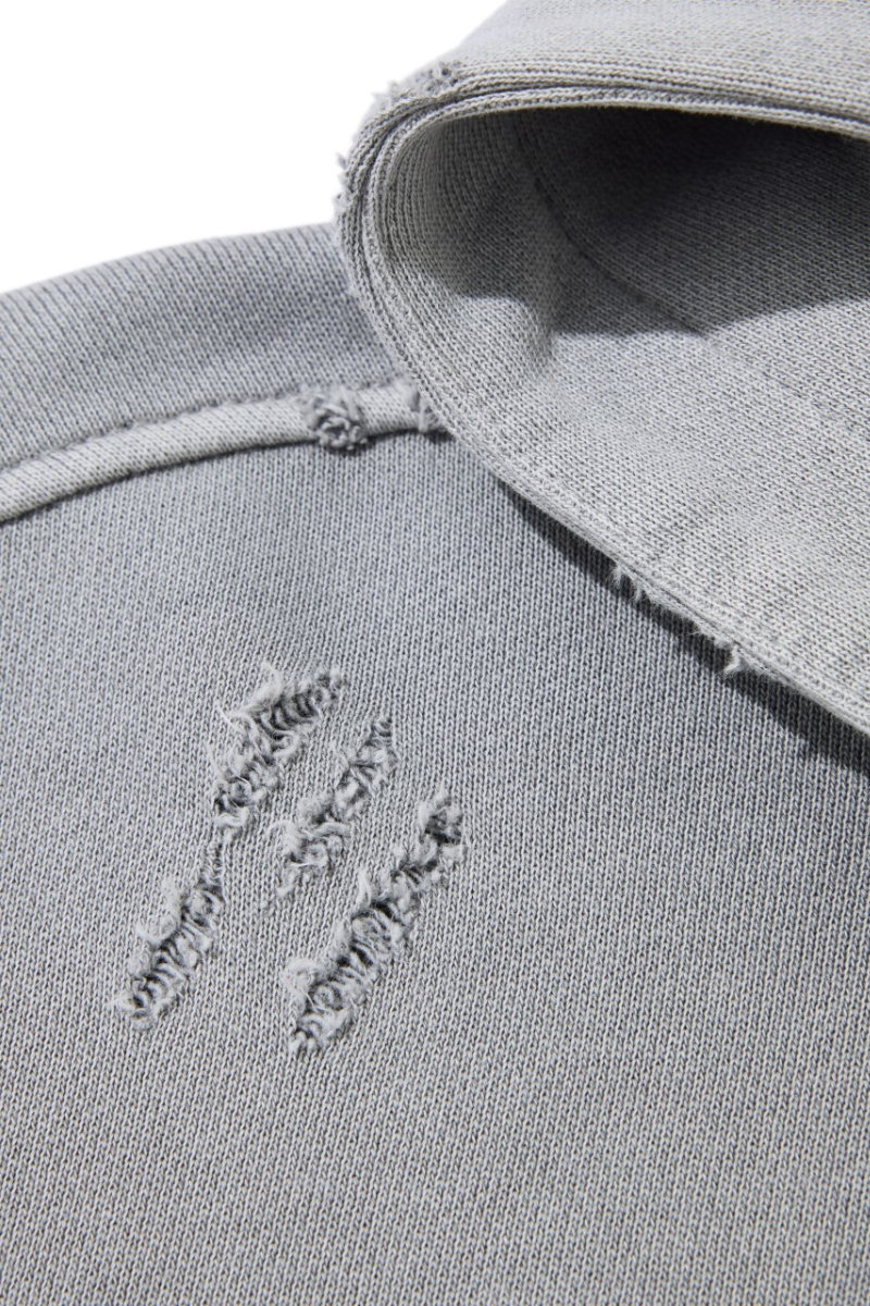 Women's Fall Winter 100% Cotton Washed Frayed Hem Hoodie