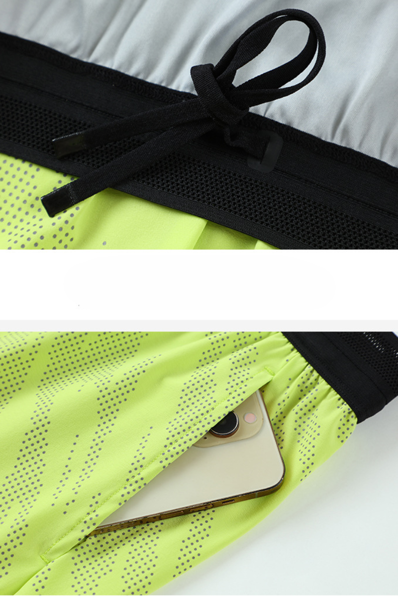 Men's Reflective Dot 2-in-1 Racing Running Shorts