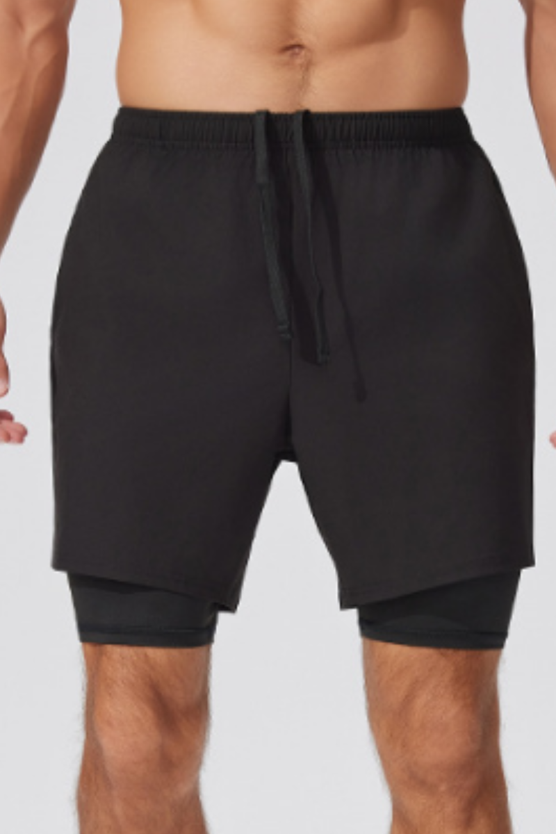 Men's 2-in-1 Double Layer Outdoor Running Athletic Shorts