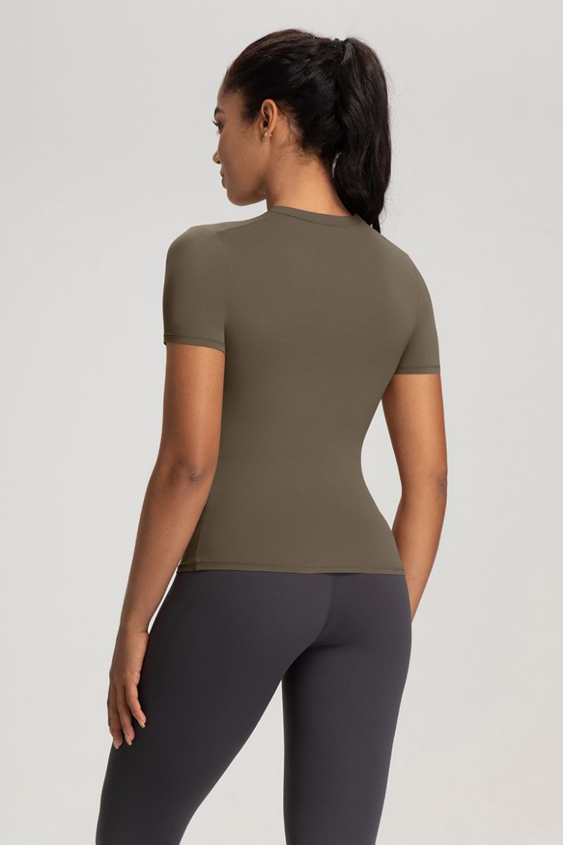 Women Slim-Fit High-Stretch Naked-Feel Yoga T-Shirt