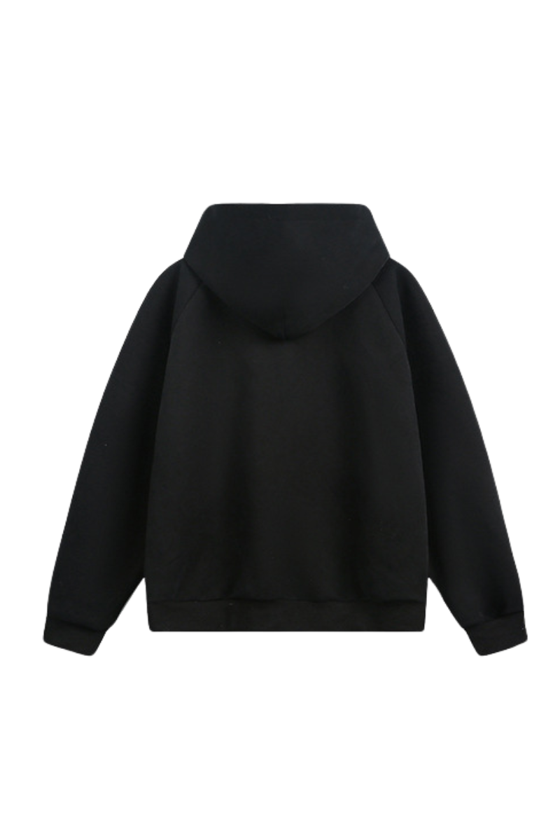 Men's Fall/Winter Fleece-Lined Half-Zip Hooded Sweatshirt