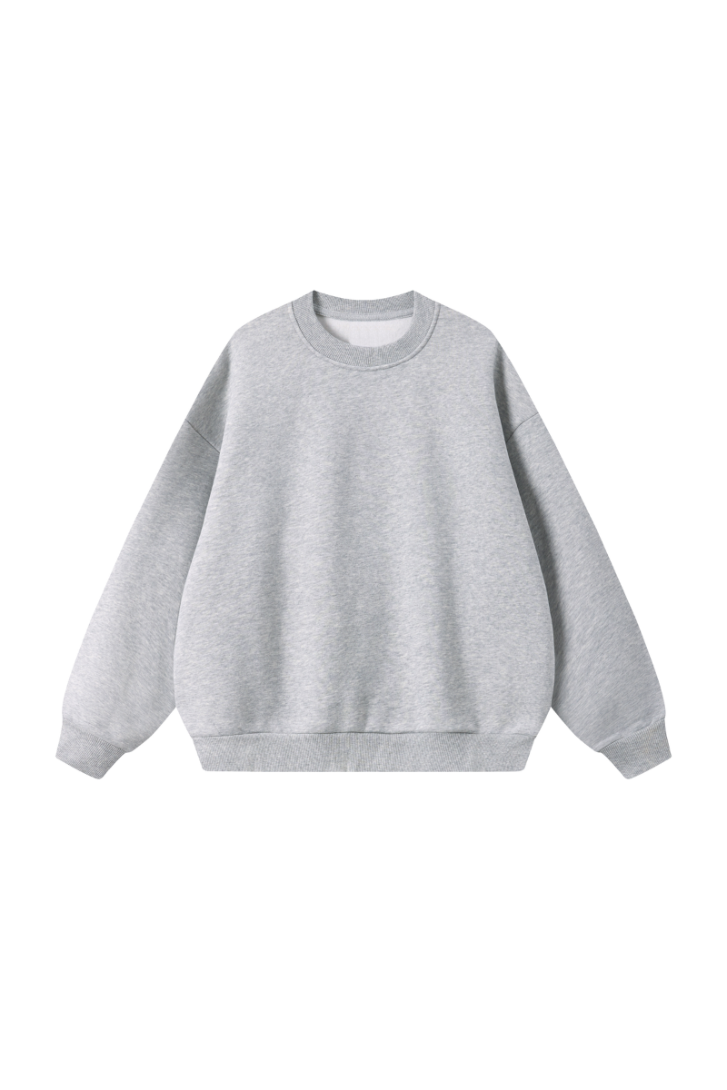 Men's Fall Heavyweight Fleece Cropped Crew Neck Sweatshirt