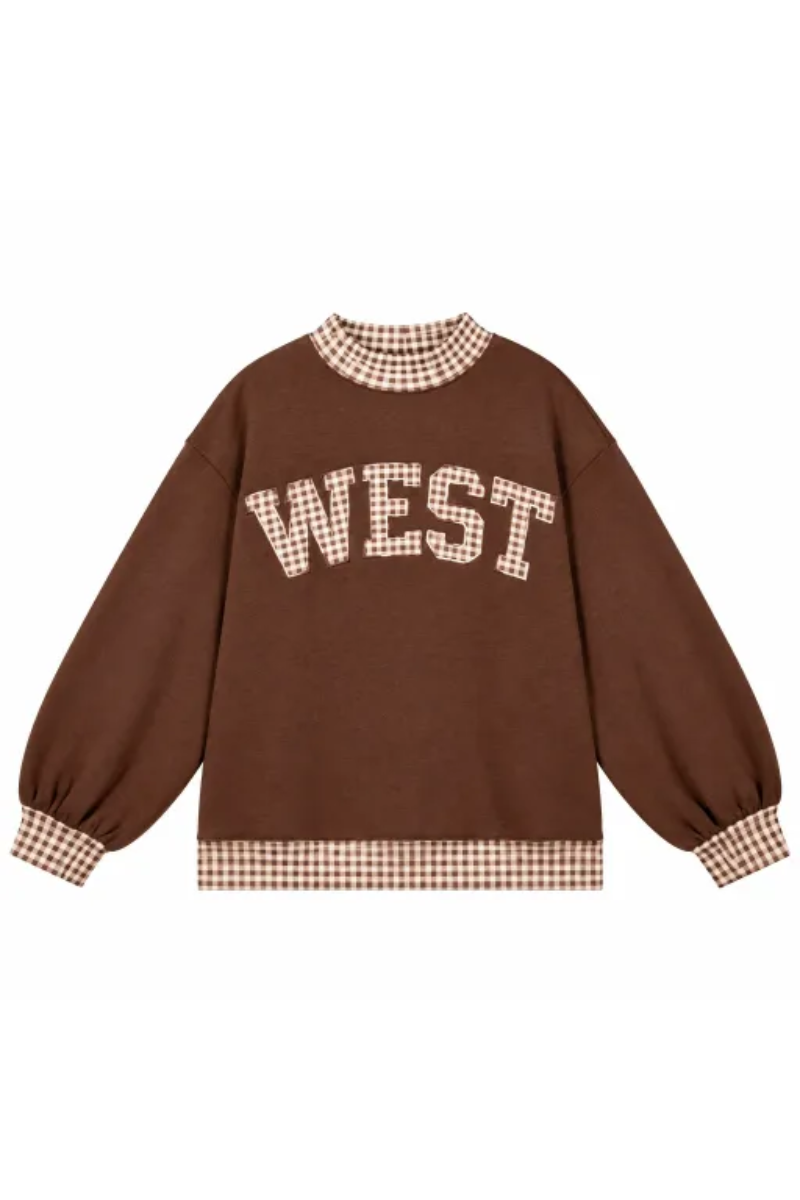 Women's Fall Custom Polka Dot Embroidery Mockneck Sweatshirt