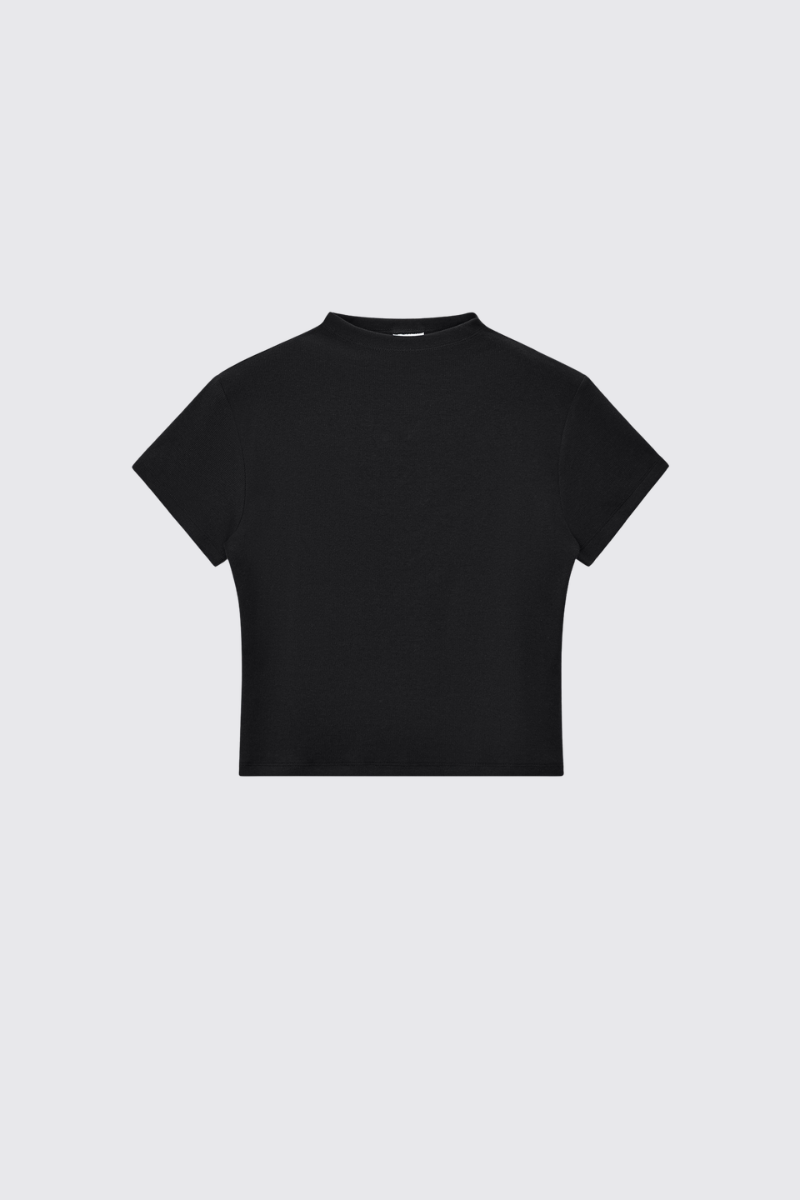 Women's 260g Mock Neck Soft Stretch Multicolor Slim Tee