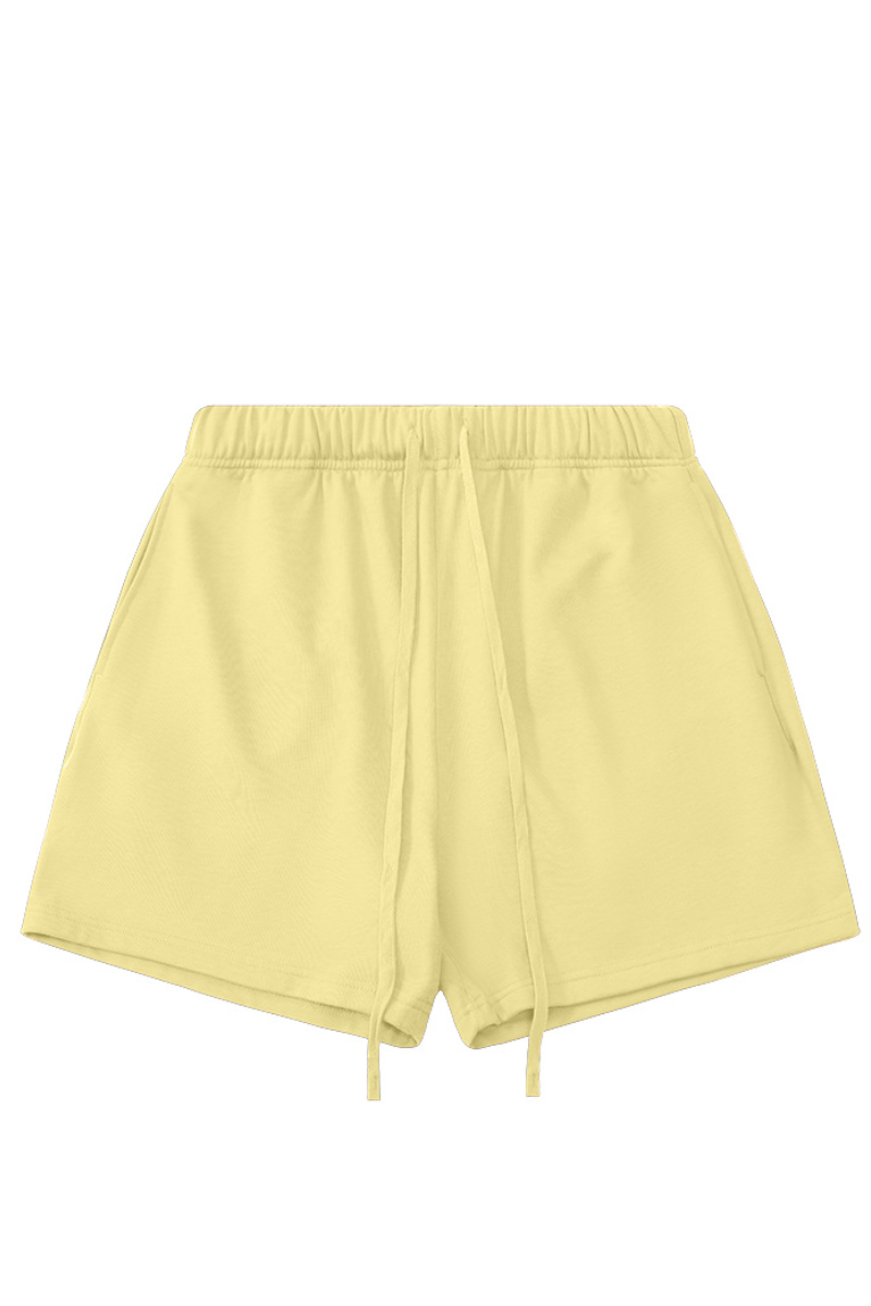 Men's 100% Cotton Solid Drawstring Loose Sports Shorts
