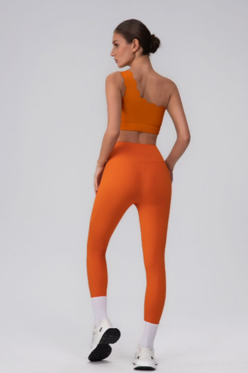 Women's Asymmetric One-Shoulder Bra & V-Waist Leggings Set