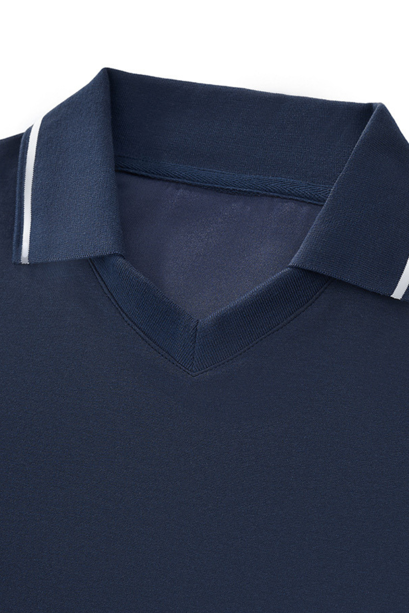 Women's Fall V-Neck Polo Collar Detachable-Sleeve Sweatshirt