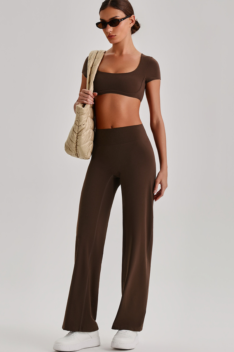 Women's  Quick Dry T-shirt & No Front Seam Yoga Pants Set