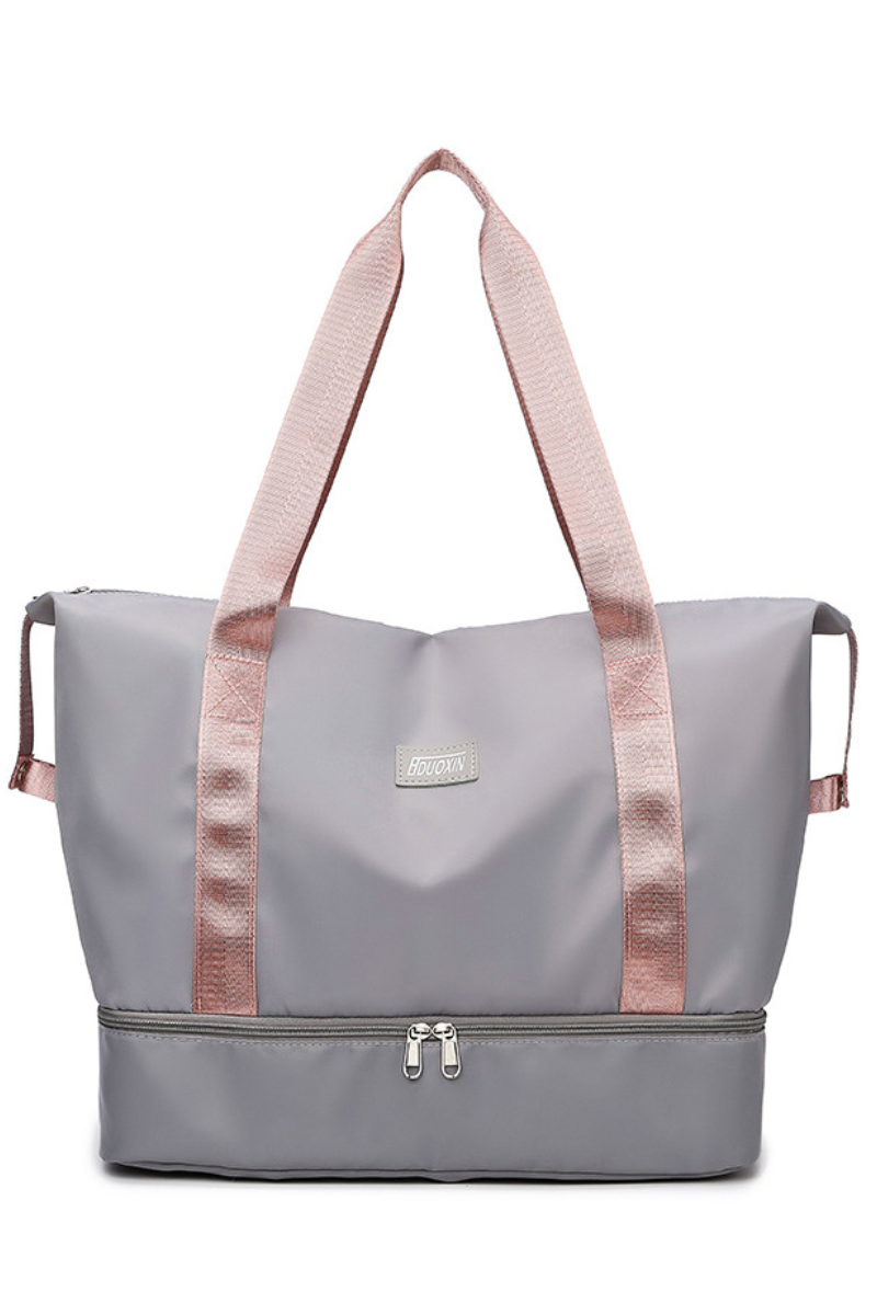Large Capacity Bottom Zippered Compartment Handle Bag