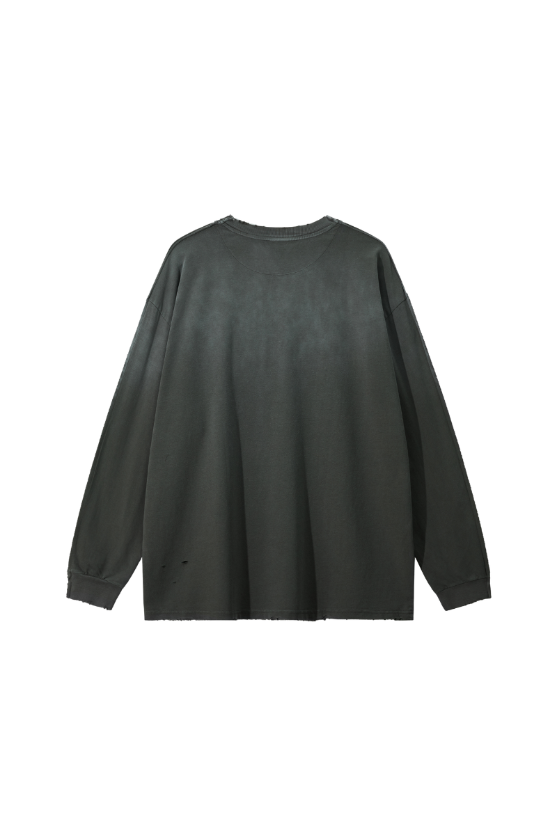 Unisex Fall 100%Cotton Vintage Washed Drop Shoulder Pullover