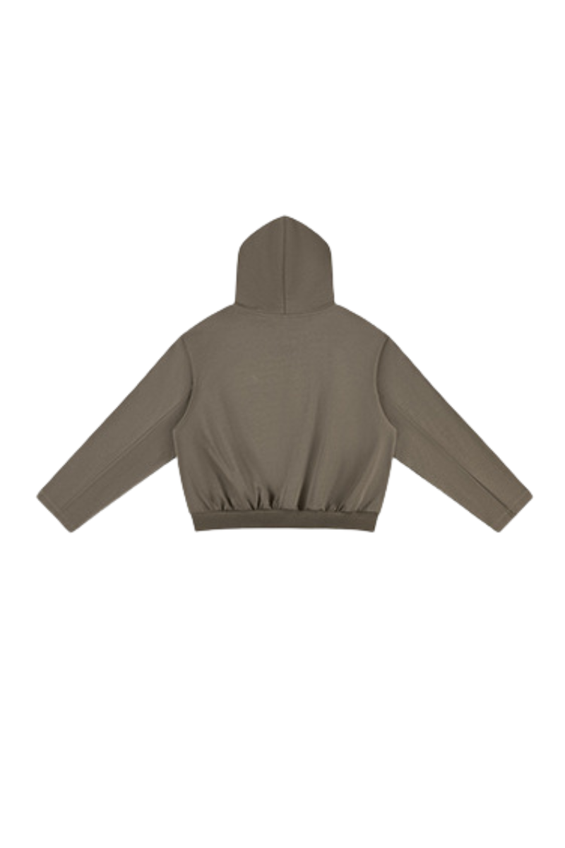 Unisex Fall Cropped Kangaroo Pocket Drop-Shoulder Hoodie