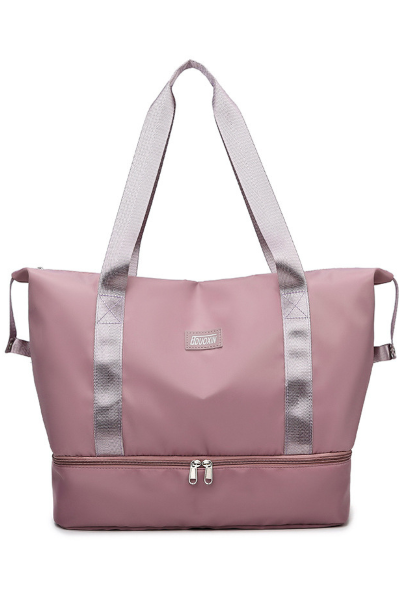 Large Capacity Bottom Zippered Compartment Handle Bag