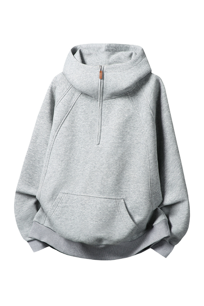 Women's Fall/Winter Fleece-Lined Half-Zip Hooded Sweatshirt
