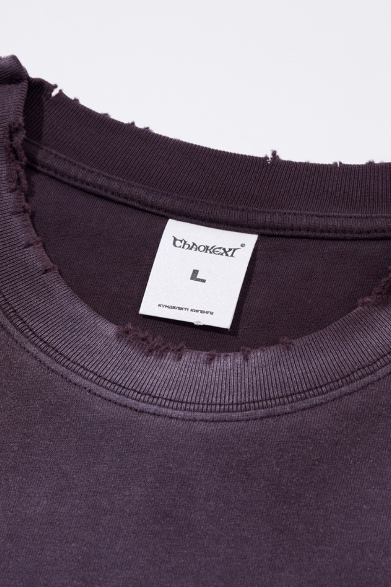 Unisex Fall 100%Cotton Vintage Washed Drop Shoulder Pullover