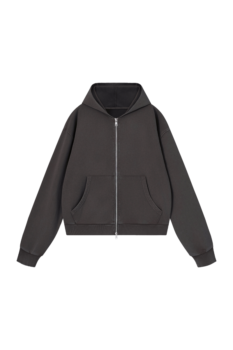 Women's Fall Washed Vintage Boxy  Comfort Color Hooded Jacket