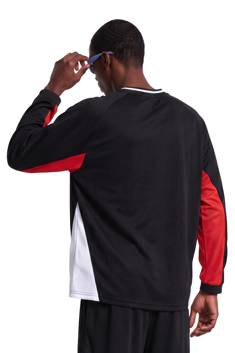 Men's V-Neck Color Block Breathable Mesh Panel Sports Jersey