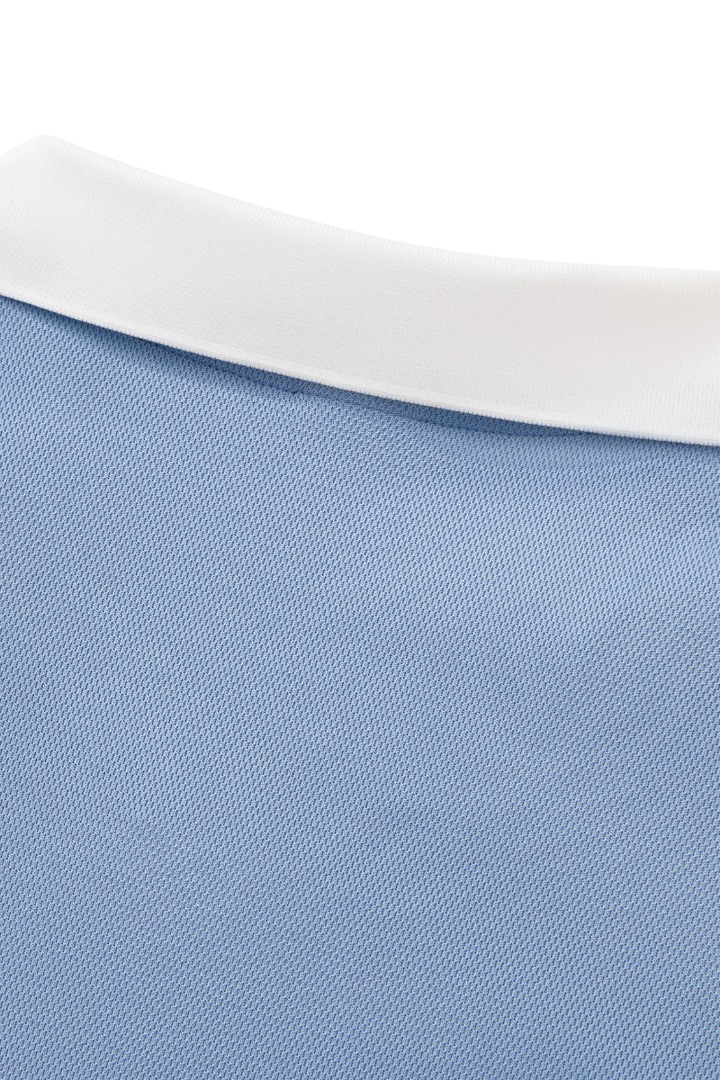 Unisex V-Neck Contrast Trim Polo Collar Sports T-shirt