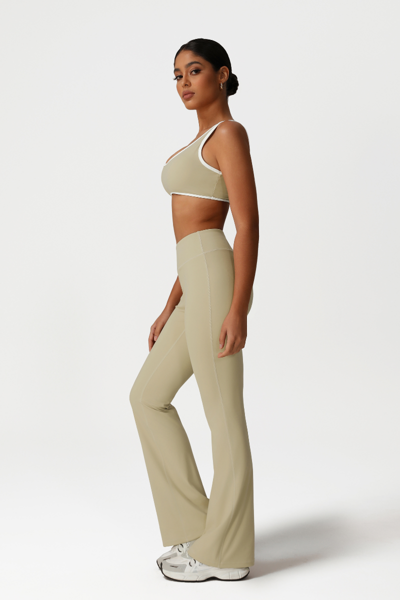 Women High-Waisted Bootcut Butt-Lifting Yoga Set: Sports Bra + Flared Pants