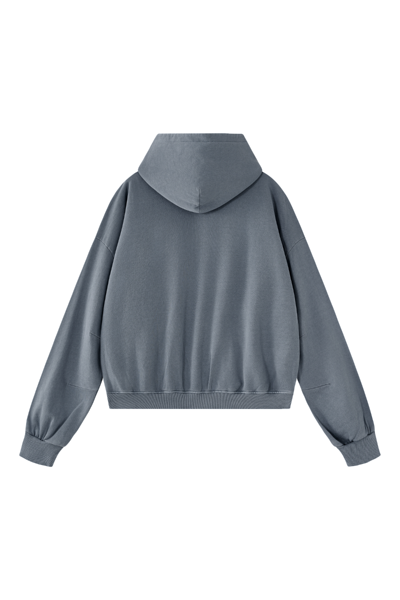 Men's Fall 100% Cotton 360G Boxy Cropped Two‑Way Zip Jacket