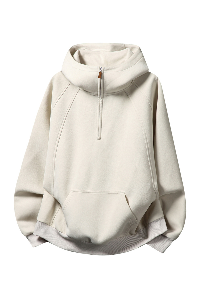 Men's Fall Half Zip Relaxed Hooded Sweatshirts