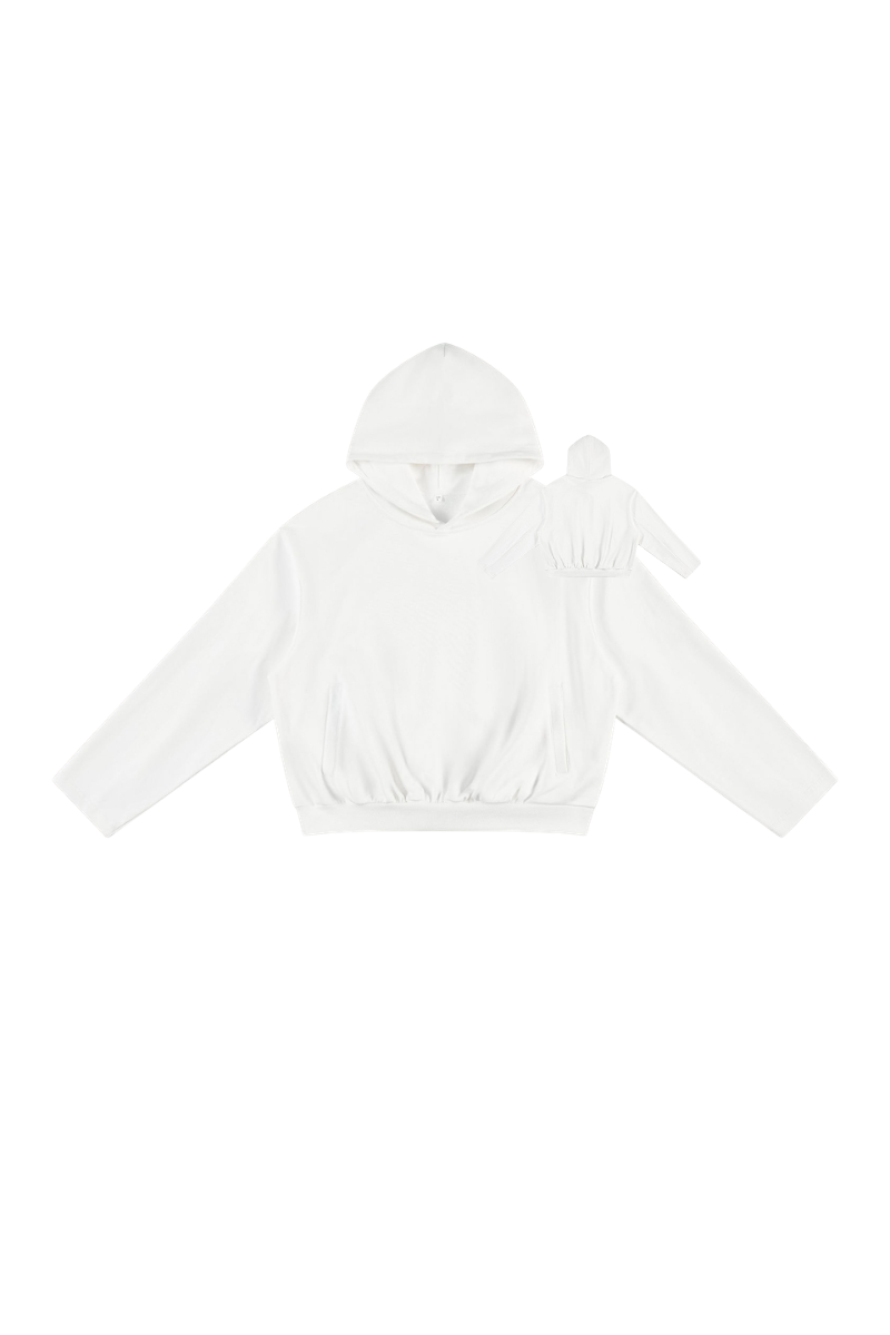 Men's Fall Boxy Cropped Kangaroo Pocket Drop-Shoulder Hoodie
