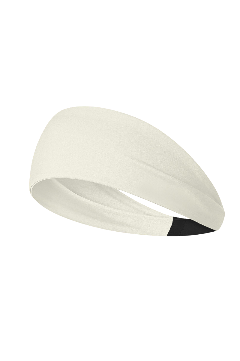Women's exercise sweat-absorbing headband.